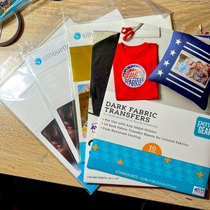 Inkjet printable heat transfer paper for dark fabrics and a sampler pack